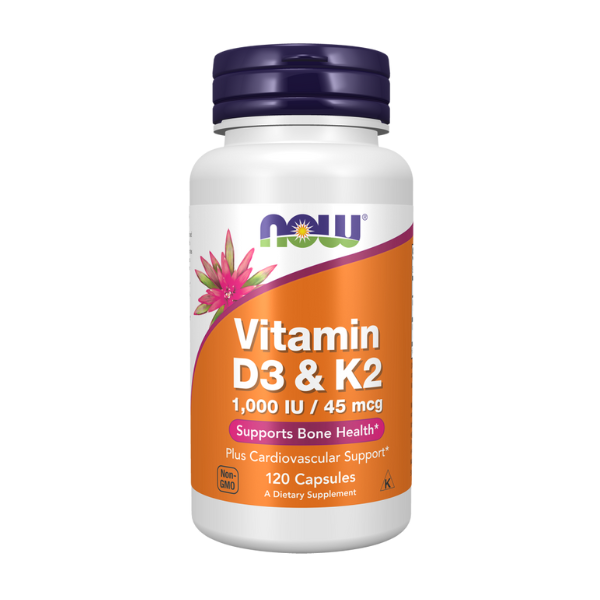 Vitamina D3 1000 IU K2 45 mcg (120 veg caps)