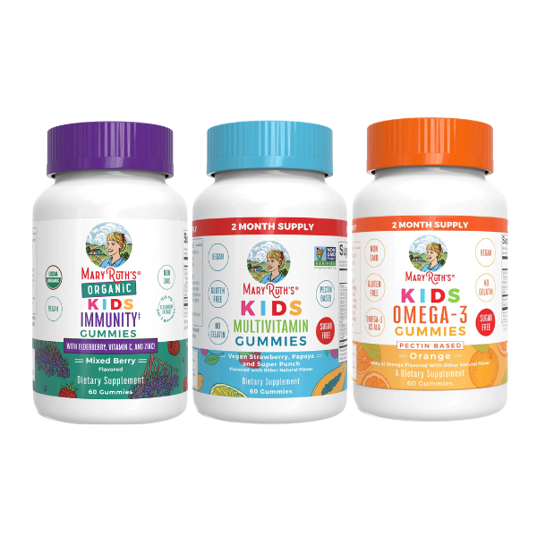 KIT #3 Multivitaminico para Niños + Omega-3 para Niños + Inmunidad para Niños, Mary Ruth's