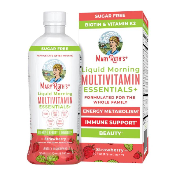 Multivitaminico Matutino Essentials+ Sabor Fresa (30 fl oz/ 887 ml), Mary Ruth's