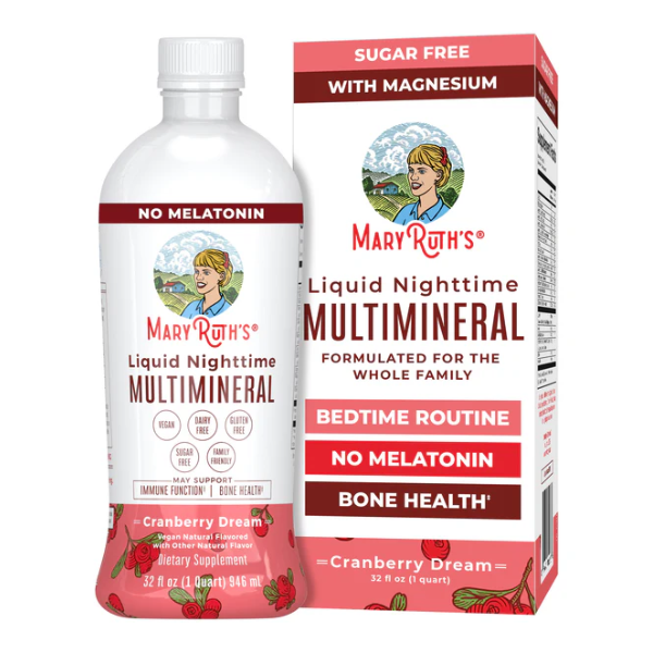 Multimineral Nocturno Sabor Arandano, Liquido (32oz/946ml), Mary Ruth´s