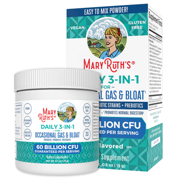 3 en 1 Gas & Hinchazon, Polvo (0.5oz / 15g), Mary Ruth´s