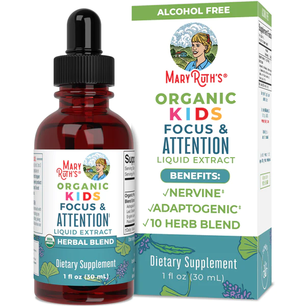 Enfoque y la Atencion de Niños, Organico, Liquido (1 fl oz/30ml), Mary Ruth´s