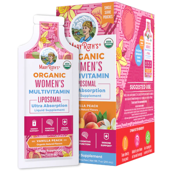 Multivitaminico Liposomal para Mujeres, Vainilla Melocotón, (14 pack de 0.5 fl oz), Mary Ruth´s