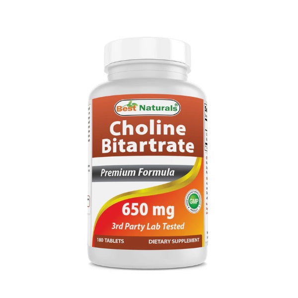 Bitartrato de Colina 650 mg (180 tabs), Best Naturals