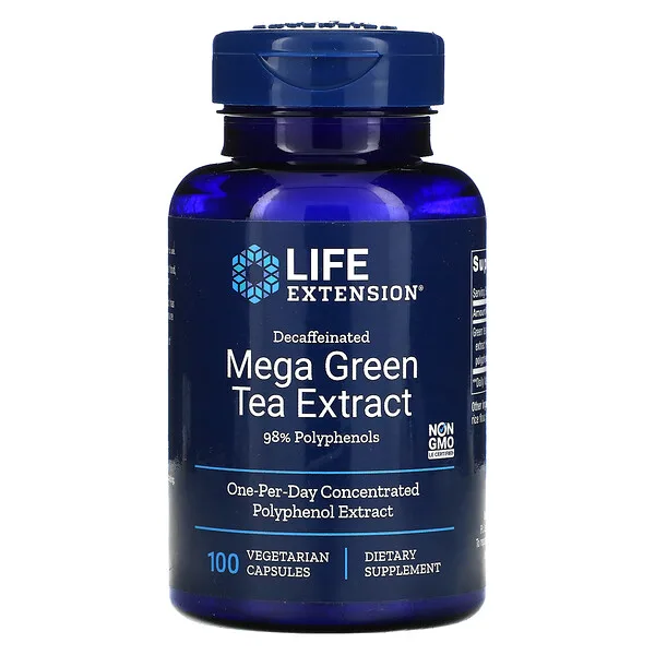 Extracto De Te Verde Mega Descafeinado (100 veg caps), Life Extension