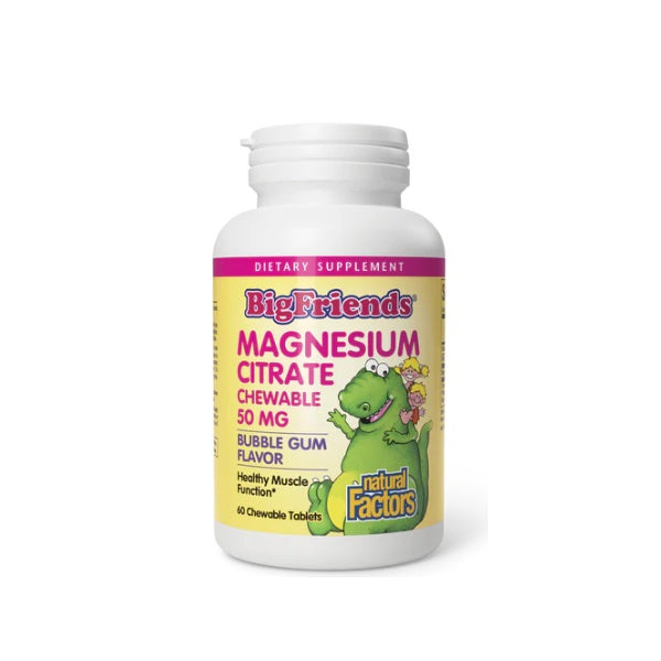 BigFriends® Citrato de Magnesio 50 mg (60 tabs masticables), Natural Factors