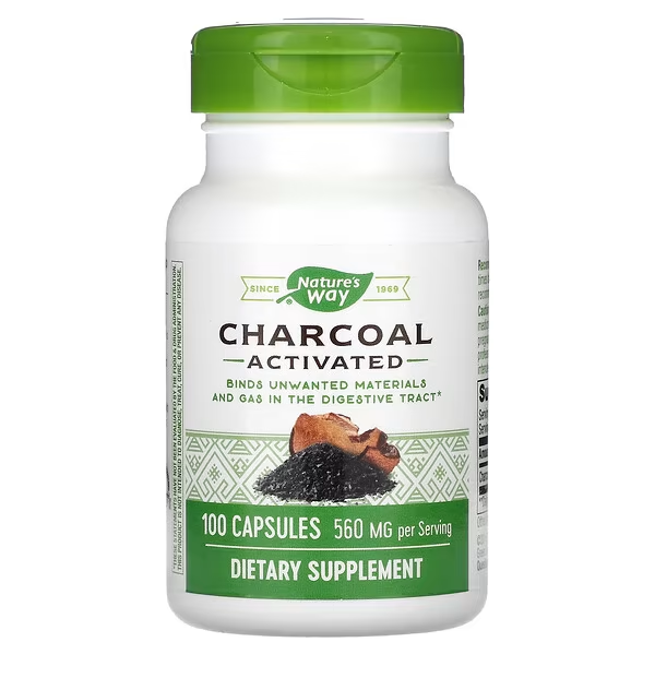 Carbon Vegetal Activado, 560 mg (100 caps), Nature's Way