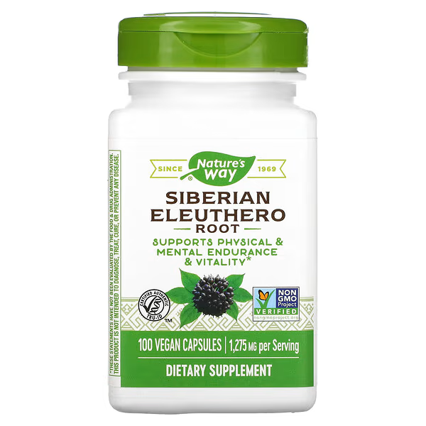 Raiz de Eleuthero Siberiana 1275mg (100 veg caps), Nature's Way