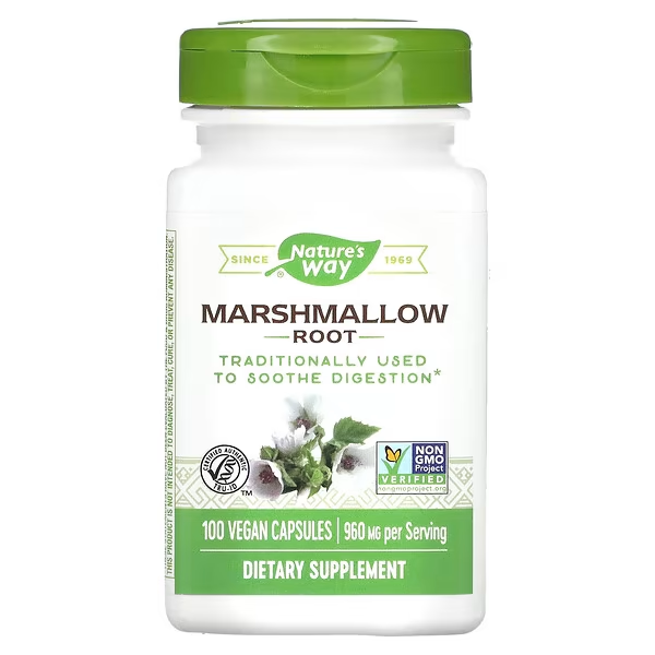 Raiz de Malvavisco, Bienestar Digestivo 960mg (100 veg caps), Nature's Way