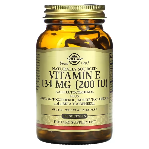 Vitamin E 134mg , 200IU (100 softgels) d-Alfa Tocoferol, Solgar