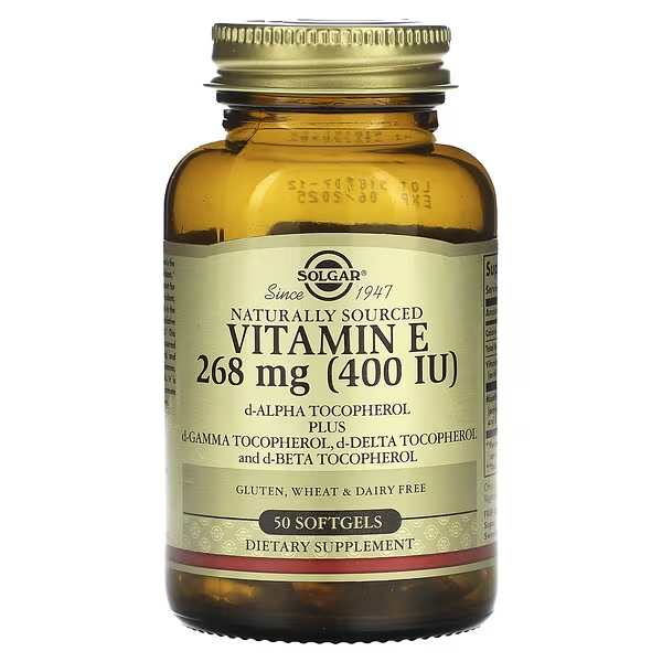 Vitamin E 268 mg, 400 IU (50 softgels)d-Alfa Tocoferol y Tocoferoles Mixtos, Solgar