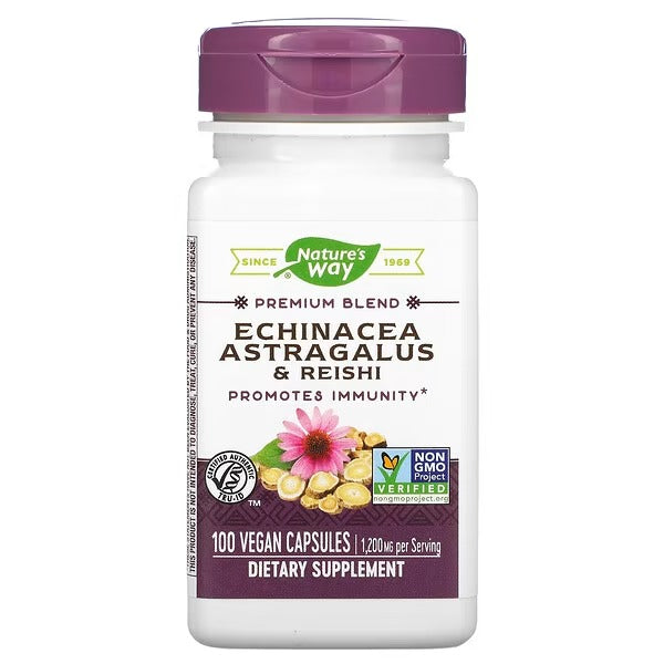 Equinacea, Astragalo & Reishi 400 mg (100 veg caps), Nature's Way