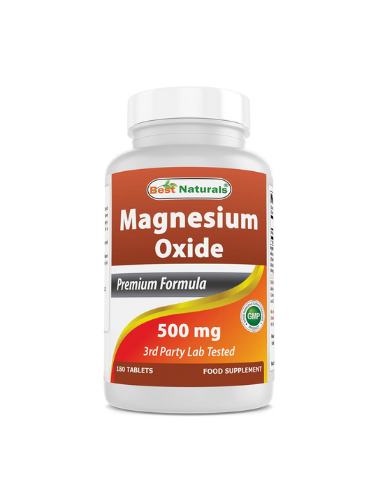Oxido de Magnesio 500 mg (180 caps), Best Naturals