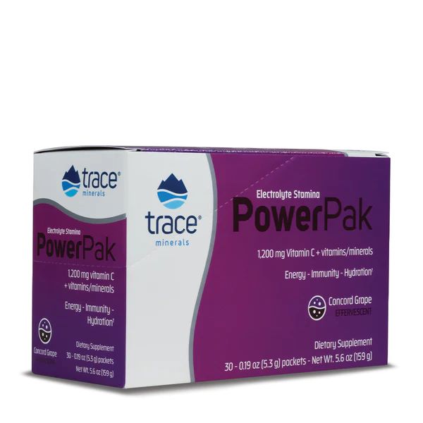 Electrolitos 1200mg Vitamina C- Sabor Uva (30 pack de 0.19 oz/5.3 gr), Trace Minerals