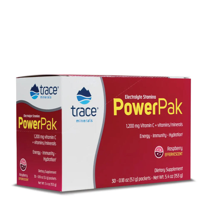 Trace Minerals Electrolyte Stamina Power Pak - Raspberry 1200 mg Vitamin C (30 pack/0.18 oz) (Minerals) Electrolytes.