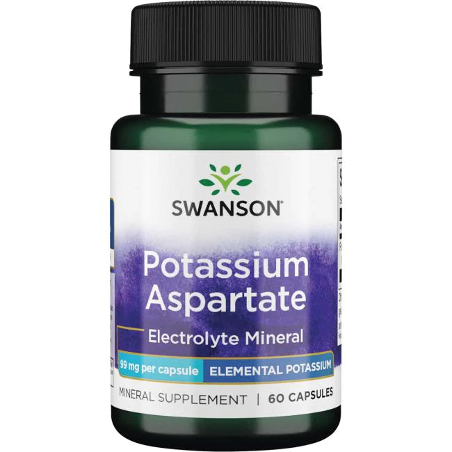 Potassium aspartate 60 capsules of 100 mg (Swanson)