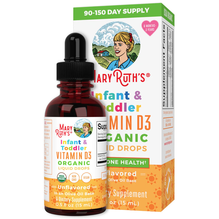 Organic Vitamin D3 Liquid Drops for Infants and Toddlers .5oz (15ml) Mary Ruth