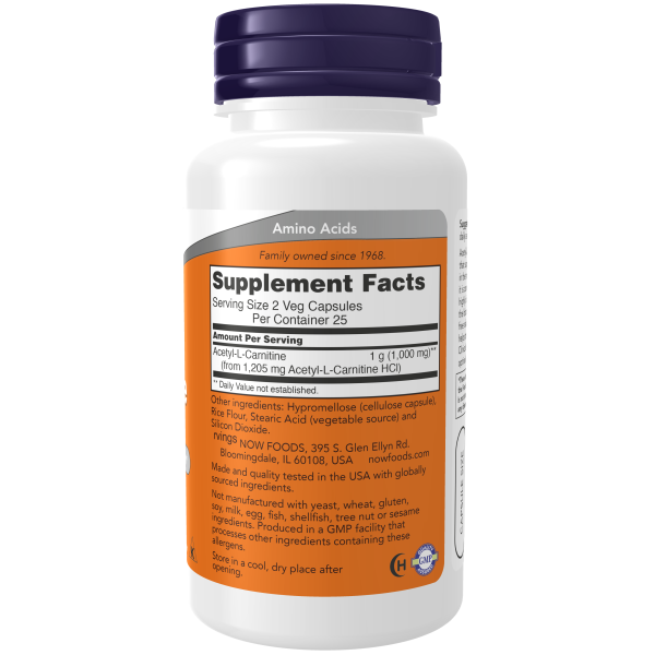 Acetil-L-Carnitina 500 mg (50 veg caps)