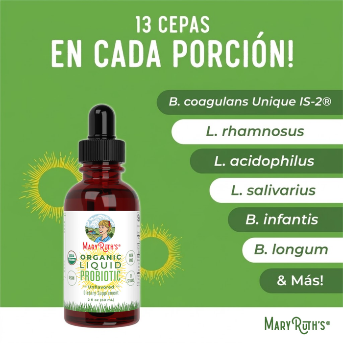 Probiótico Orgánico, apoyo inmunologico, Liquido 60 ml (2 fl oz), MaryRuth's