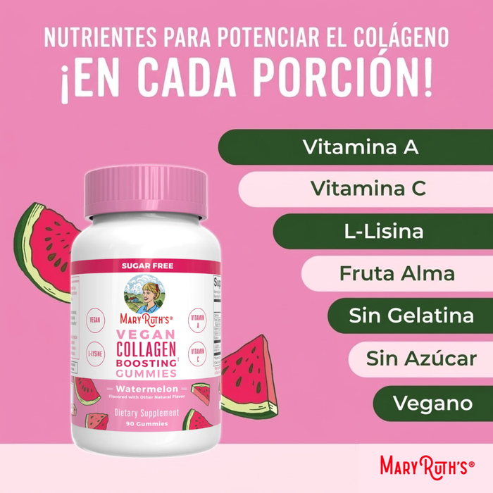 Potenciadoras de Colágeno Sabor Sandia (90 gomitas), MaryRuth's