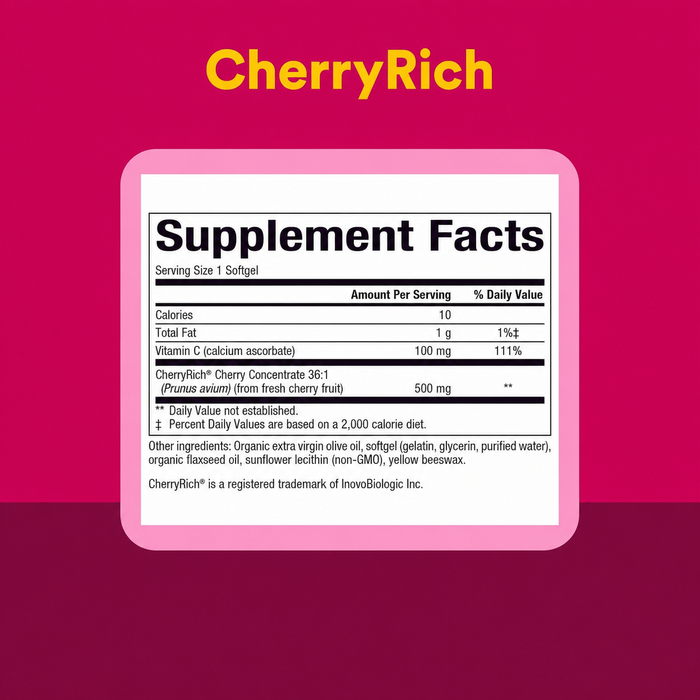 Concentrado de Cereza CherryRich® Tracto Urinario 500 mg (90 caps), Natural Factors