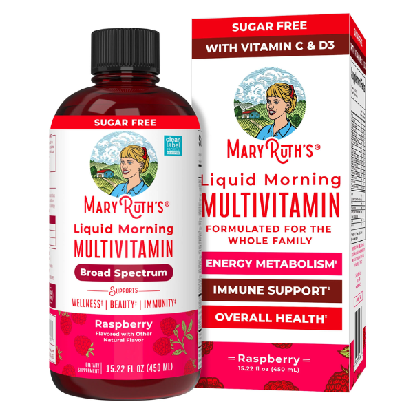 Multivitaminico Matutino Sabor Frambuesa, Liquido 450 ml (15.22 fl oz), Mary Ruth's