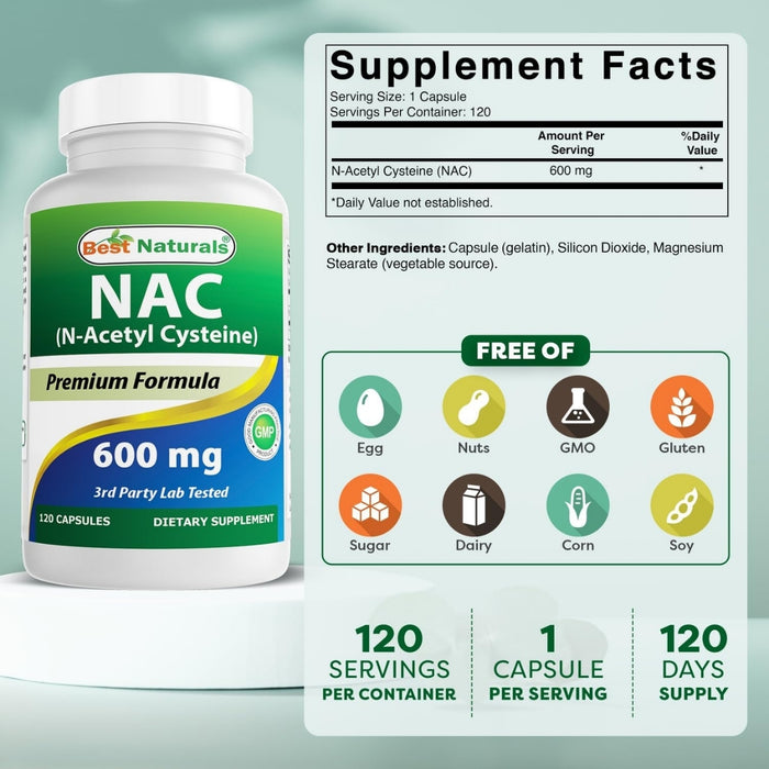 NAC 600 mg (120 caps), Best Naturals