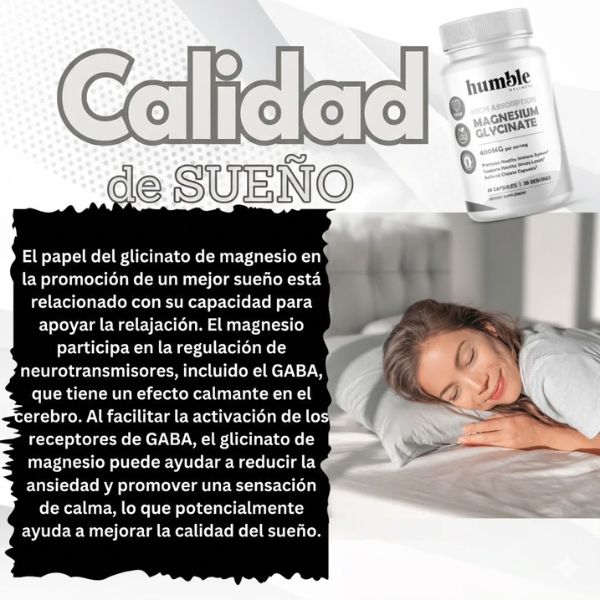 Glicinato de Magnesio de Alta Absorcion 400 mg (60 caps), Humble