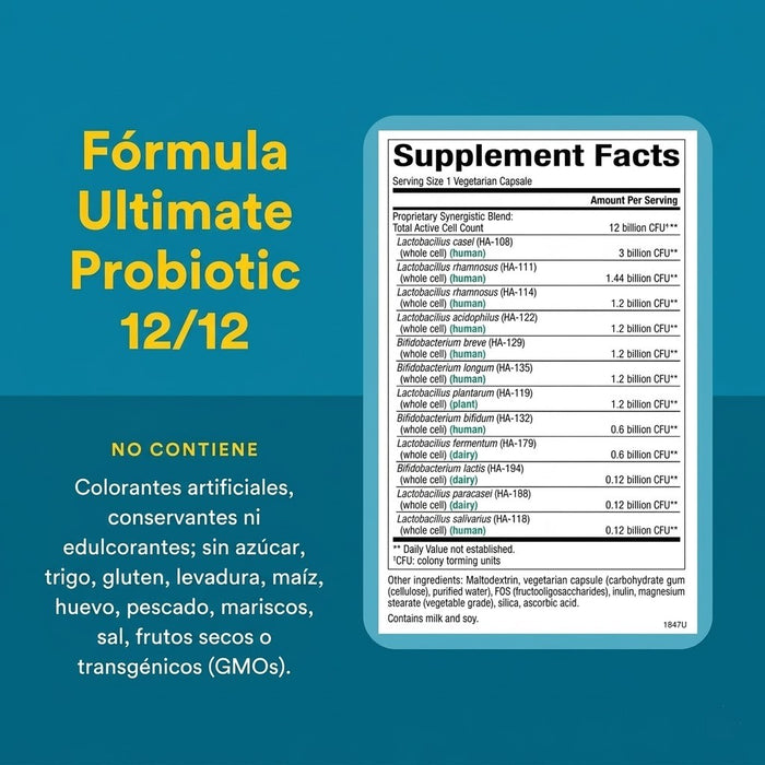 Ultimate Probiotic 12/12 Formula (60 vcap), Natural Factors