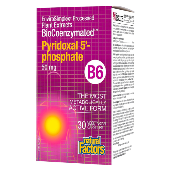 Pyridoxal 5'-phosphate 50 mg BioCoenzymated® (30 vcap), Natural Factors