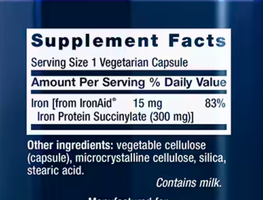Hierro Plus 300 mg (100 veg caps),  Life Extension