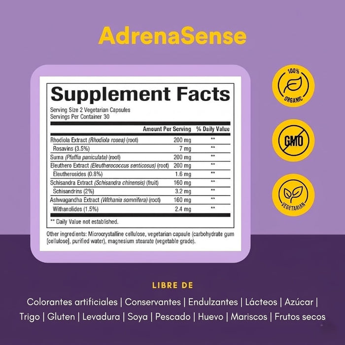 Apoyo Suprarrenal WomenSense® AdrenaSense® Adaptogenos (60 vcap), Natural Factors