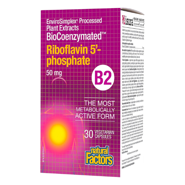 Riboflavin 5'-phosphate 50 mg BioCoenzymated® (30 vcap), Natural Factors