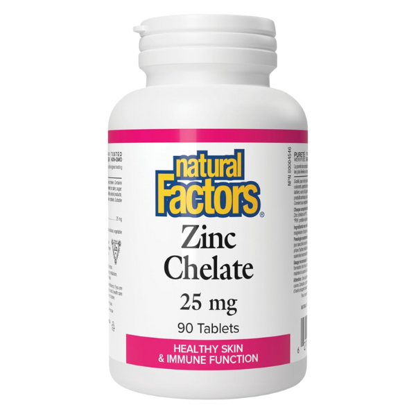 Quelato de Zinc, Zinc Chelate 25 mg (90 tabs), Natural Factors