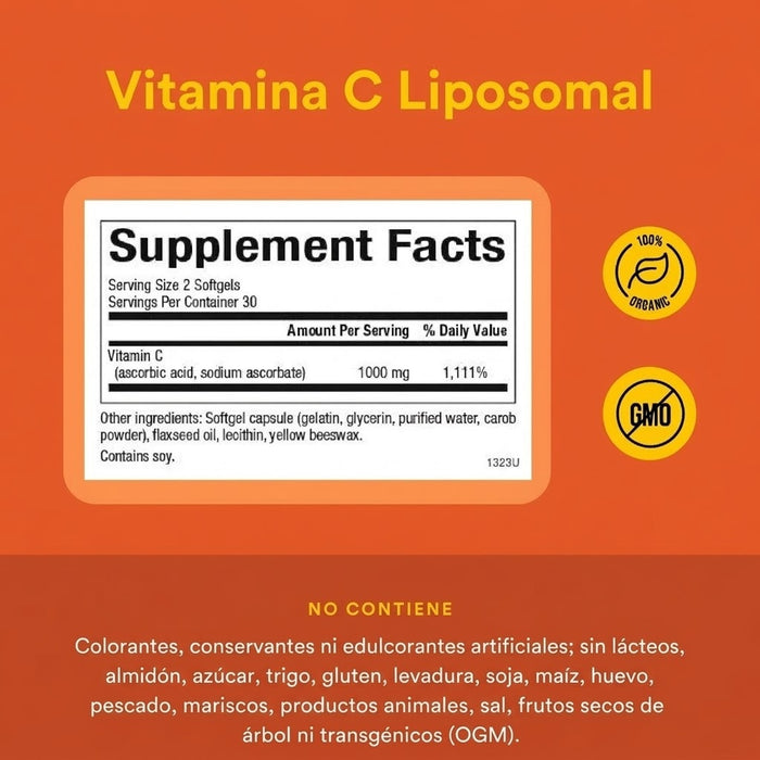 Vitamina C Liposomal 1000 mg (60 softgels), Natural Factors