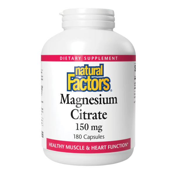 Citrato de Magnesio 150 mg (180 caps), Natural Factors