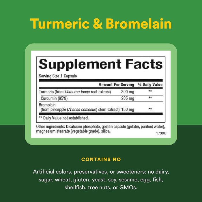 Cúrcuma y Bromelina 450 mg (90 caps), Natural Factors