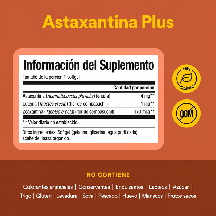 Astaxanthin Plus 4 mg (60 softgels), Natural Factors