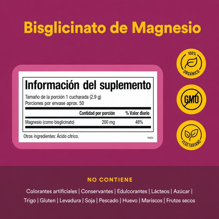 Glicinato de Magnesio 200 mg (4.23 oz 120 mg), Natural Factors