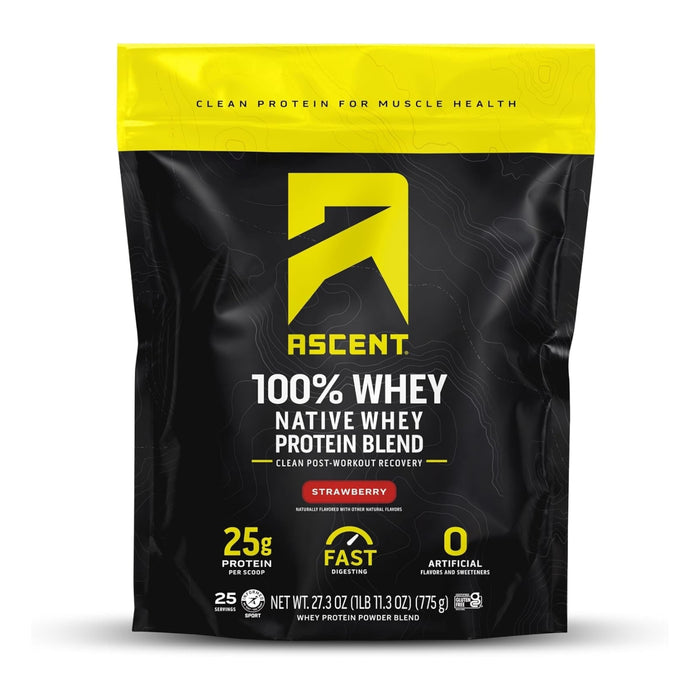 Proteína de Whey Sabor Fresa 775 g (27.3 oz), Ascent