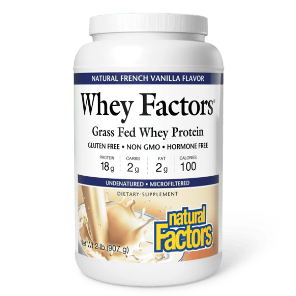Proteína de Whey Sabor Vainilla Francesa Whey Factors® 907 g (2 lb), Natural Factors (2 lb 907 g), Natural Factors