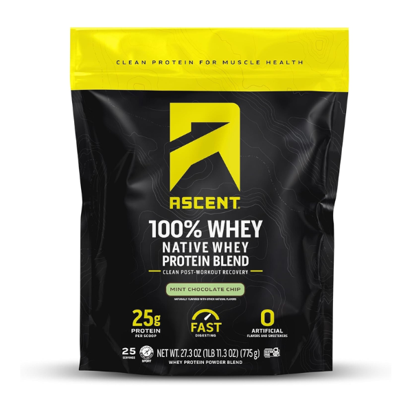 Proteína de Whey Sabor Chocolate con Menta (27.3 oz 775 g), Ascent