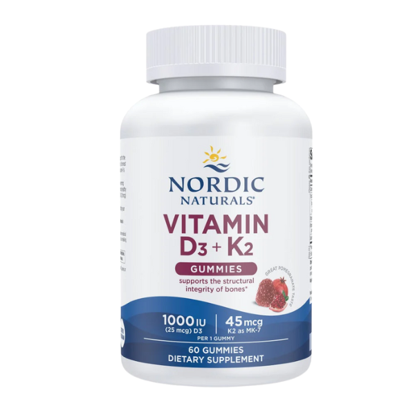 Vitamina D3+K2 Sabor Granada (60 gomitas), Nordic Naturals