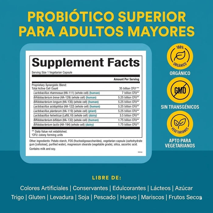 Probiótico Ultimate Tercera Edad 35 Billones (30 vcap), Natural Factors