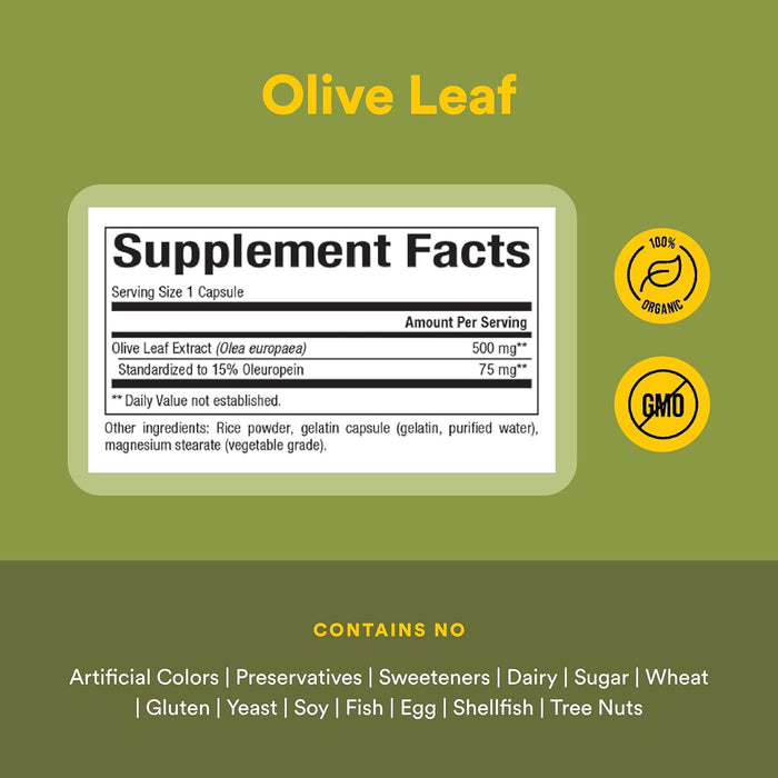 Hoja de Olivo 500 mg HerbalFactors® (60 caps), Natural Factors