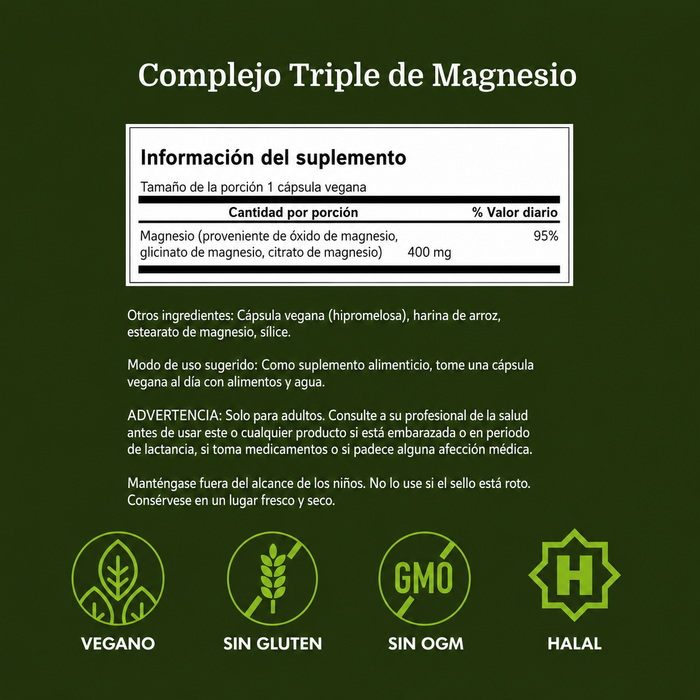 SWANSON Triple Magnesium Complex (100 CAPS/400mg)/ Triple Magnesium Complex