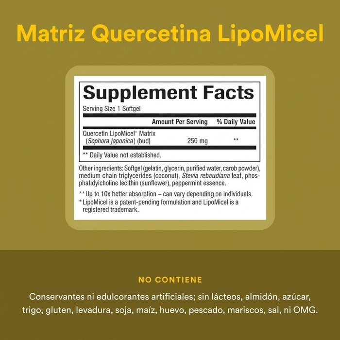 Quercetina LipoMicel Matrix 250 mg (30 softgels), Natural Factors