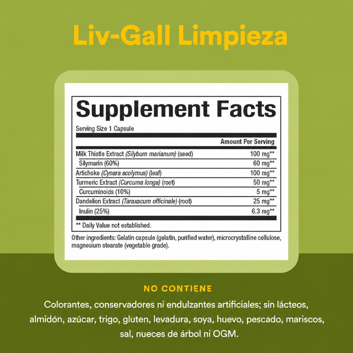 HerbalFactors® Limpieza Liv-Gall (Hígado, Vesícula Biliar) (90 caps), Natural Factors