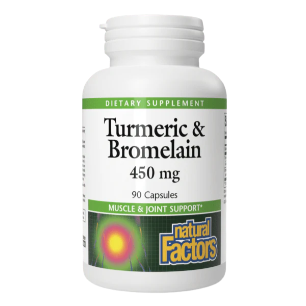 Cúrcuma y Bromelina 450 mg (90 caps), Natural Factors