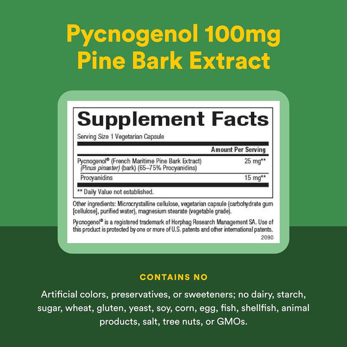 Extracto de Corteza de Pino Pycnogenol® 25 mg (60 vegcaps), Natural Factors